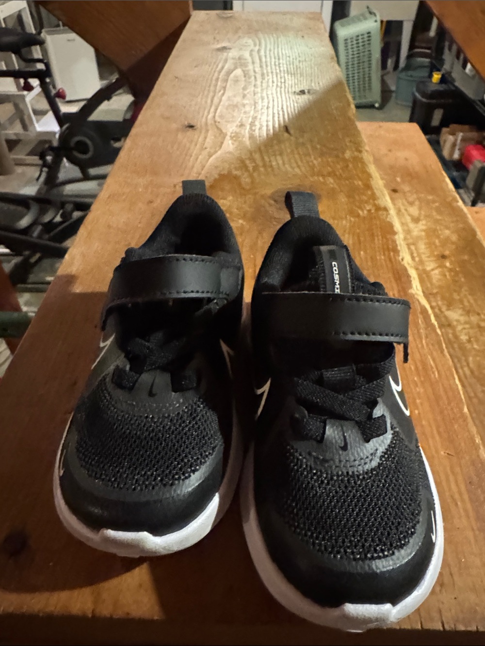 Nike Kids Black and White Hook-and-Loop Sneakers